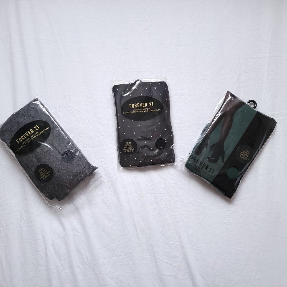 3 Forever 21 Tights in Assorted Designs